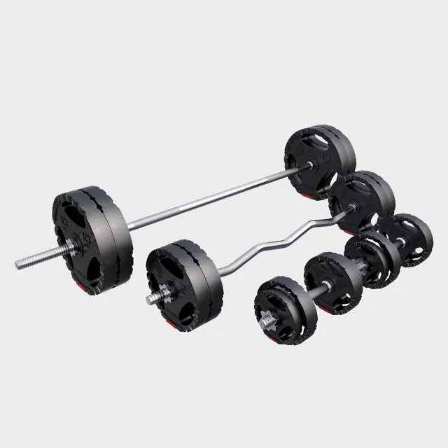 gorilla-sports-hantelset-kunststoff-gripper-100-kg-mit-langhantel-sz-und-kurzhan image 1