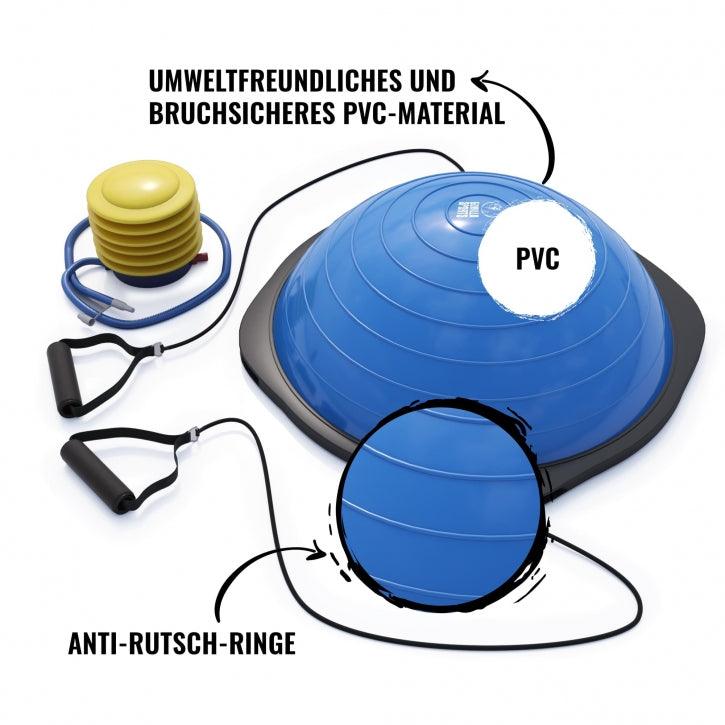 gorilla-sports-balance-ball-mit-widerstandsb-ndern-blau-schwarz image 5