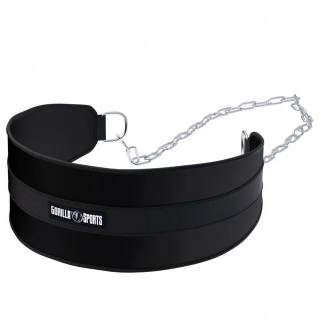 gorilla-sports-dip-g-rtel-gepolstert-aus-nylon-mit-kette-und-karabinern-schwarz image 1