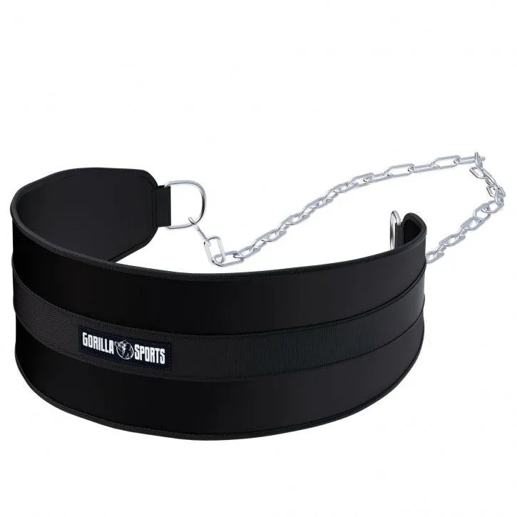 gorilla-sports-dip-g-rtel-gepolstert-aus-nylon-mit-kette-und-karabinern-schwarz image 1