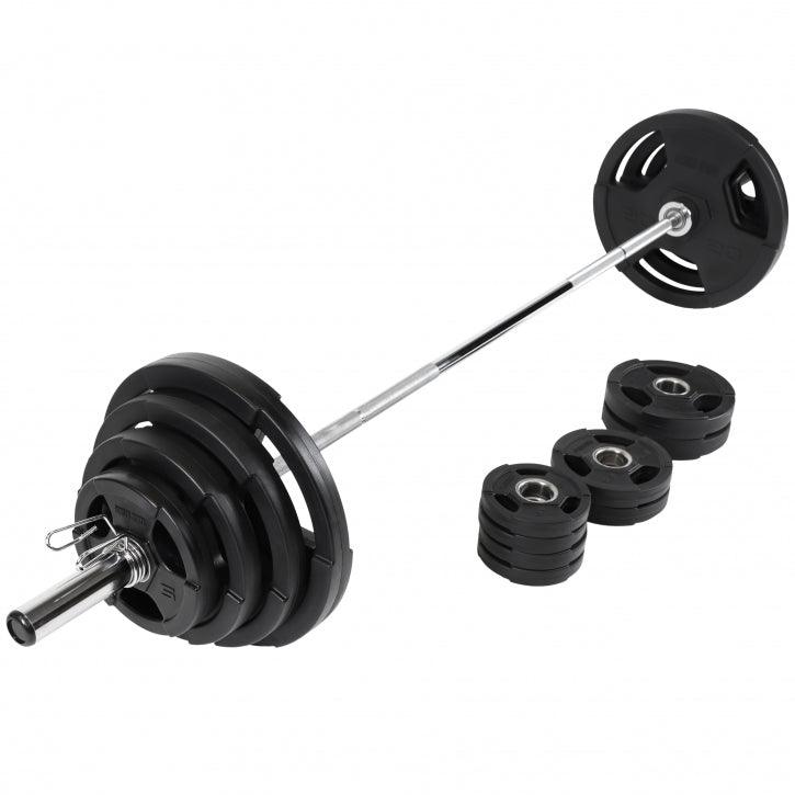 gorilla-sports-langhantel-set-olympia-kunststoff-gripper-130-kg-218-cm image 1
