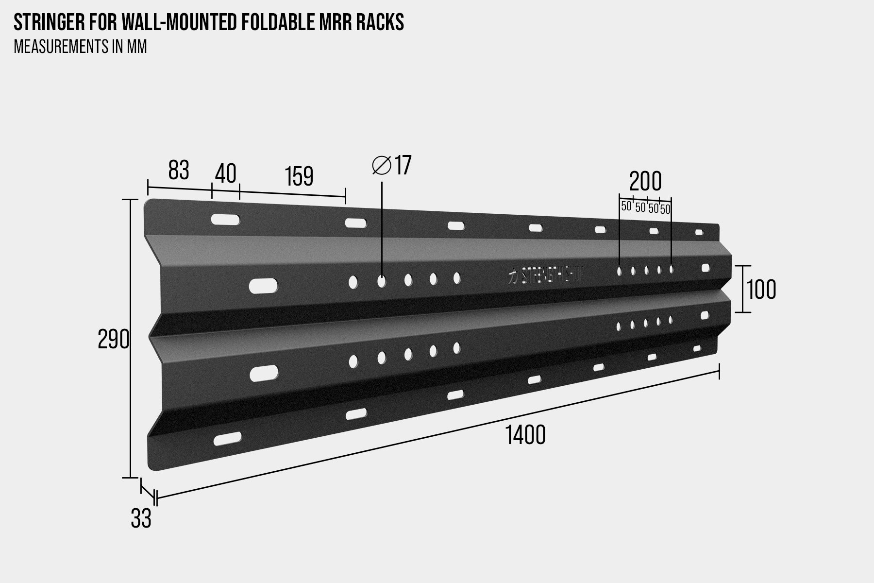 strength-shop-mrr-wandstringer-1400-mm-wandmontage-platte image 4