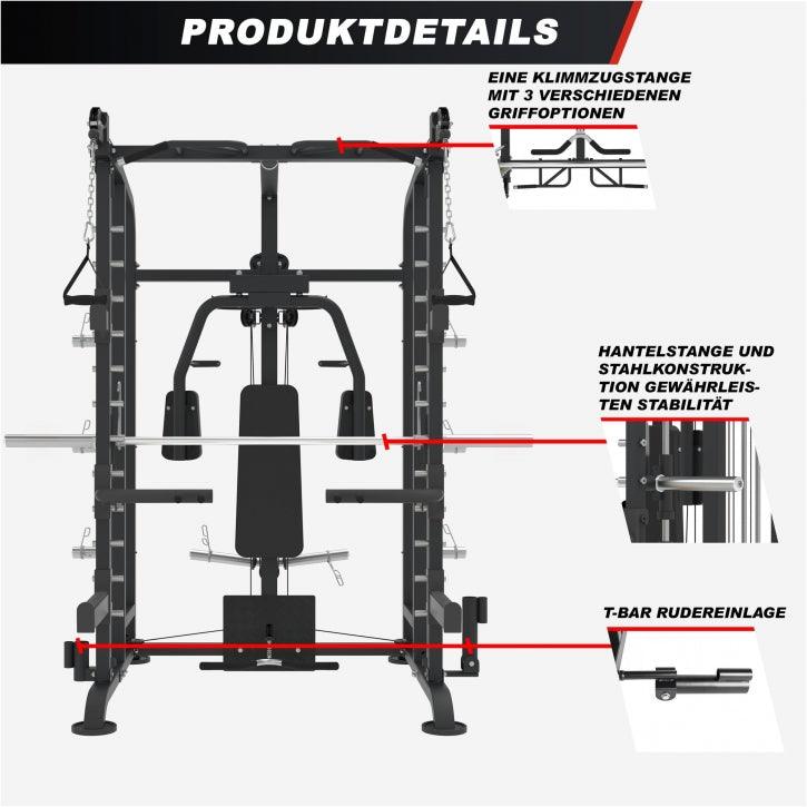 gorilla-sports-smith-machine-inkl-klimmzugstange-kabelzug-und-butterfly-schwarz image 4