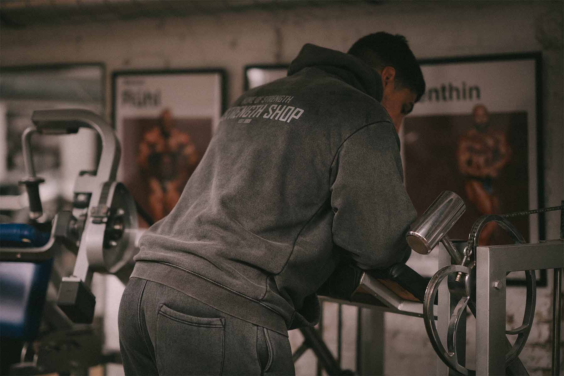 strength-shop-home-of-strength-hoodie-stone-washed-grey-oversized-gym-hoodie image 4
