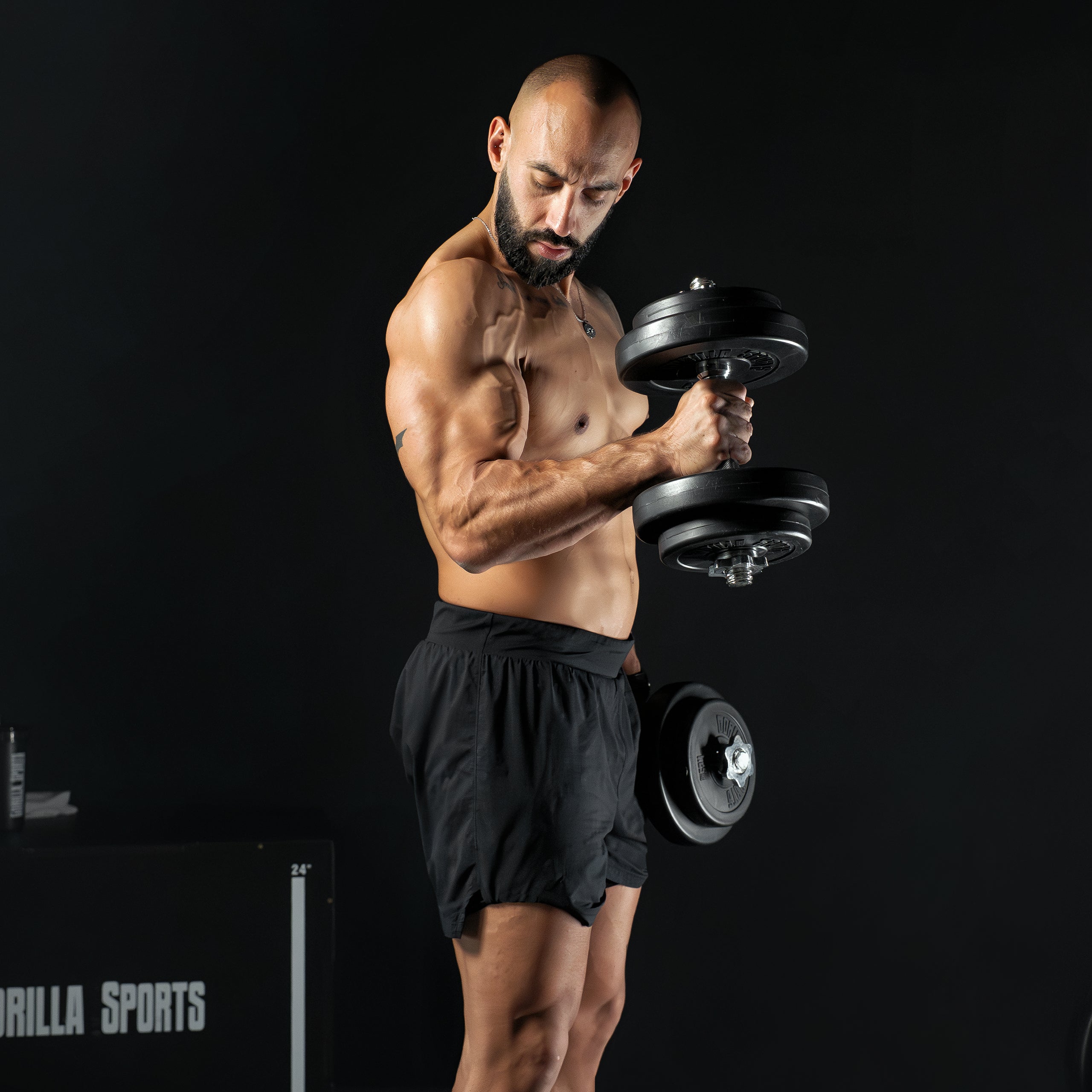 gorilla-sports-langhantelset-kunststoff-70-kg-170-cm-langhantel-2-kurzhanteln image 2