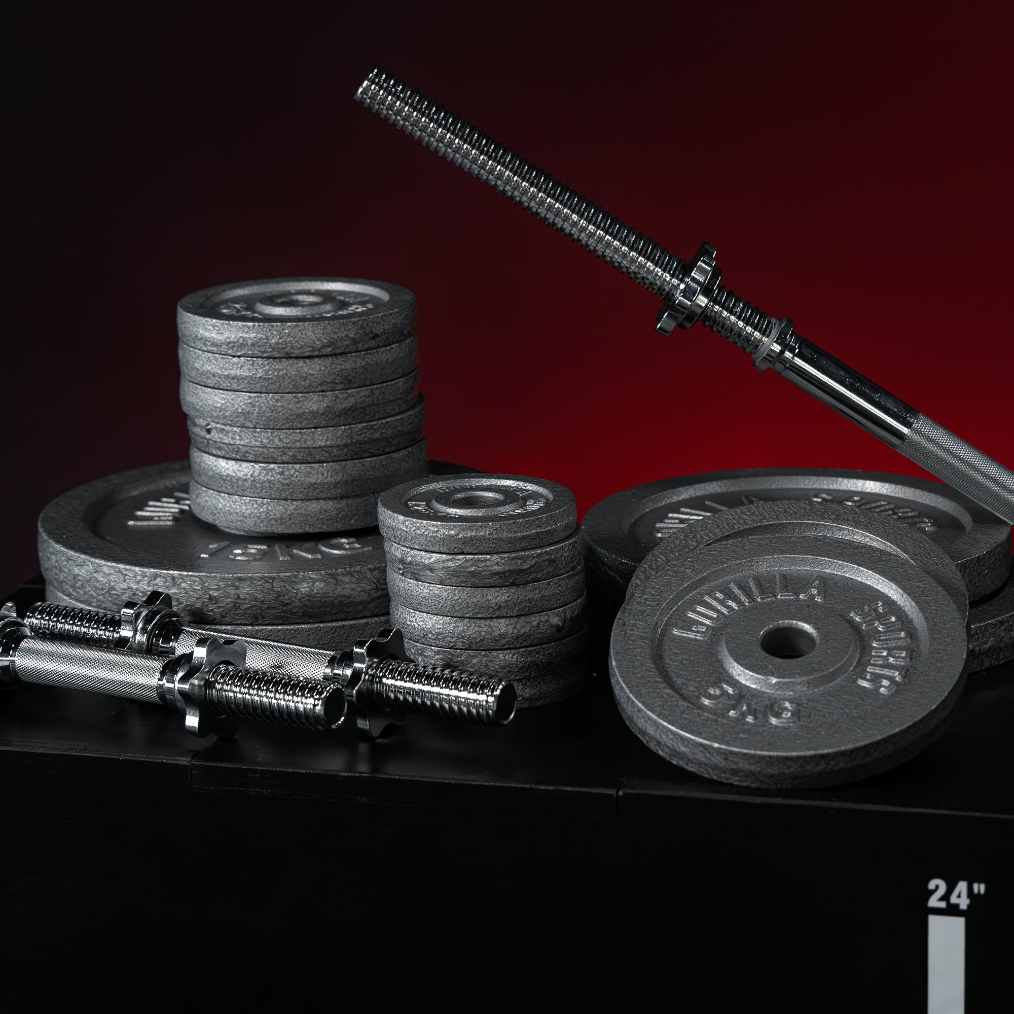gorilla-sports-langhantel-set-gusseisen-gripper-100-kg-mit-stange image 5