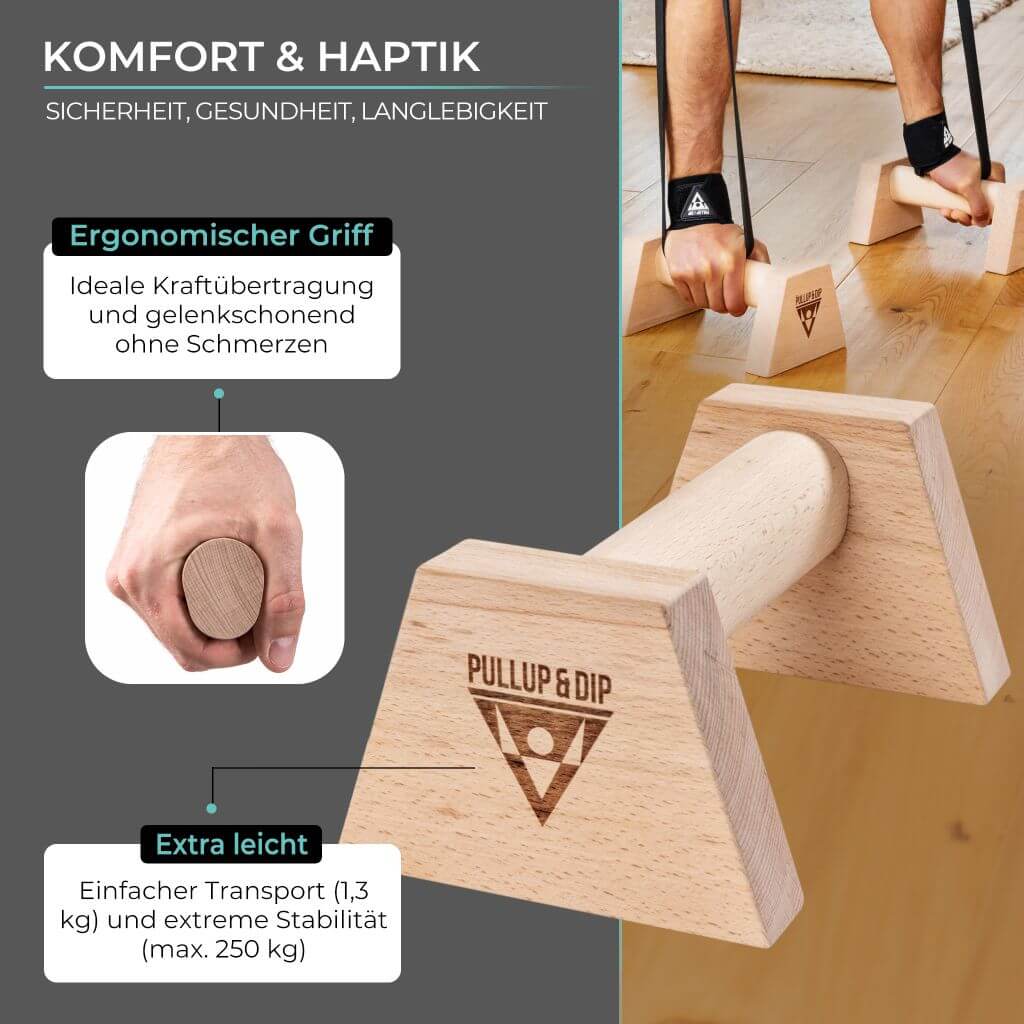 pullup-dip-holz-liegest-tzgriffe-inkl-wrist-wraps image 2