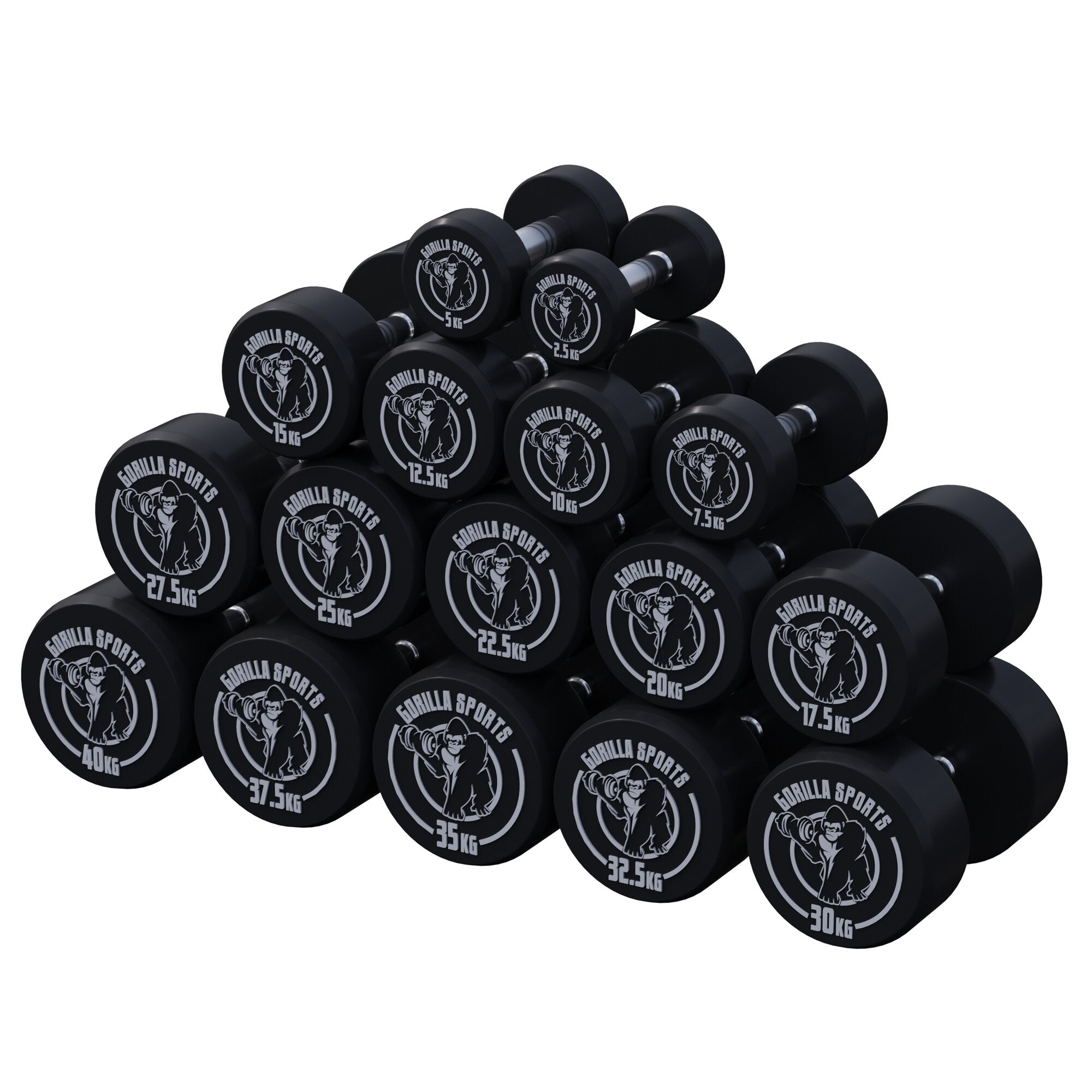 gorilla-sports-kurzhantel-gummi-2-5-40-kg-rundhantel-gusseisen image 1