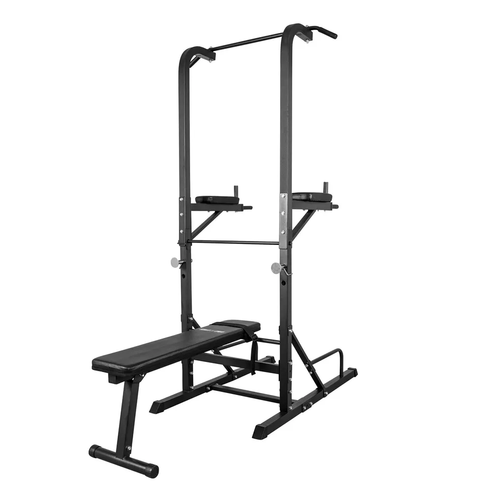gorilla-sports-multistation-schwarz-dip-station-mit-klimmzugstange-und-hantelban image 1