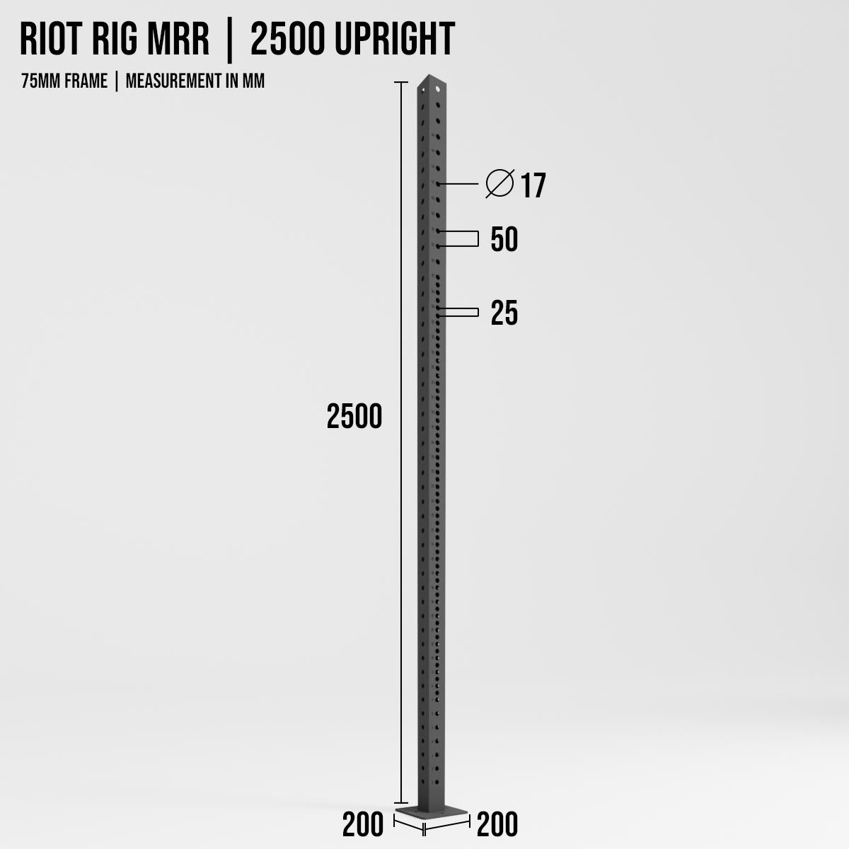 strength-shop-riot-rig-mrr-2500-upright-pfosten-rig-s-ule-2500-mm image 2