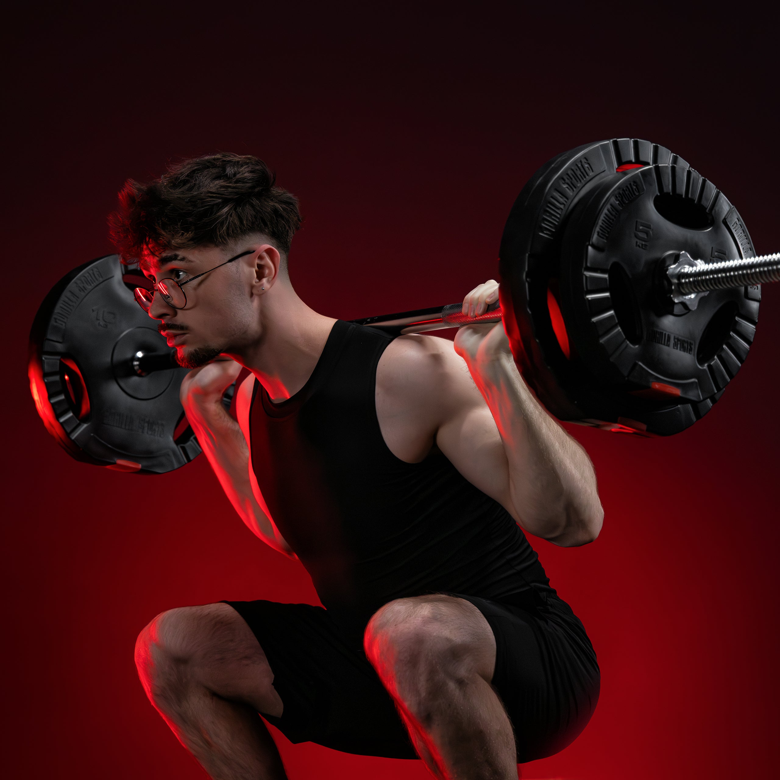 gorilla-sports-hantelset-kunststoff-gripper-100-kg-mit-langhantel-sz-und-kurzhan image 2
