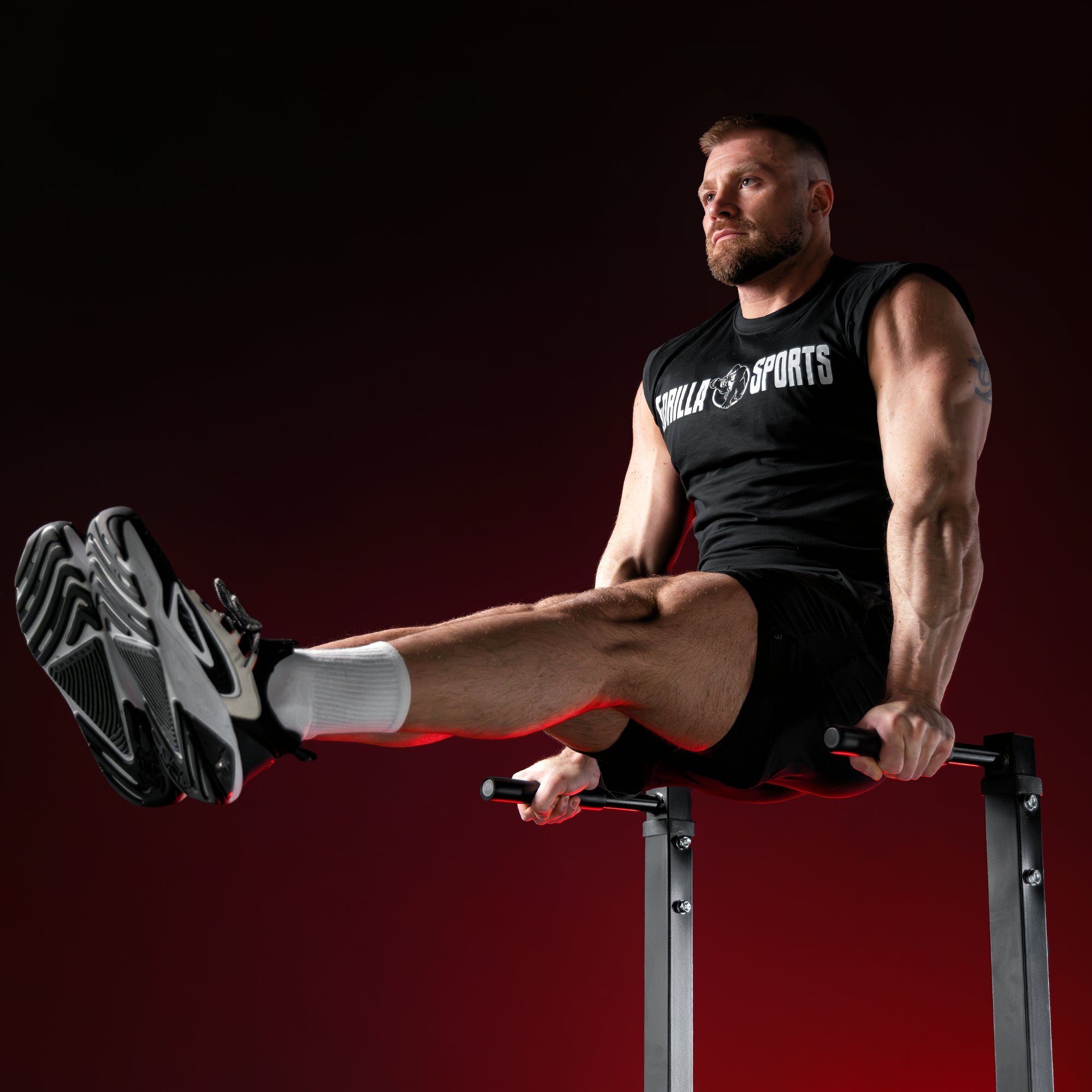 gorilla-sports-dip-station-schwarz-wei-mit-gepolsterten-griffen image 5
