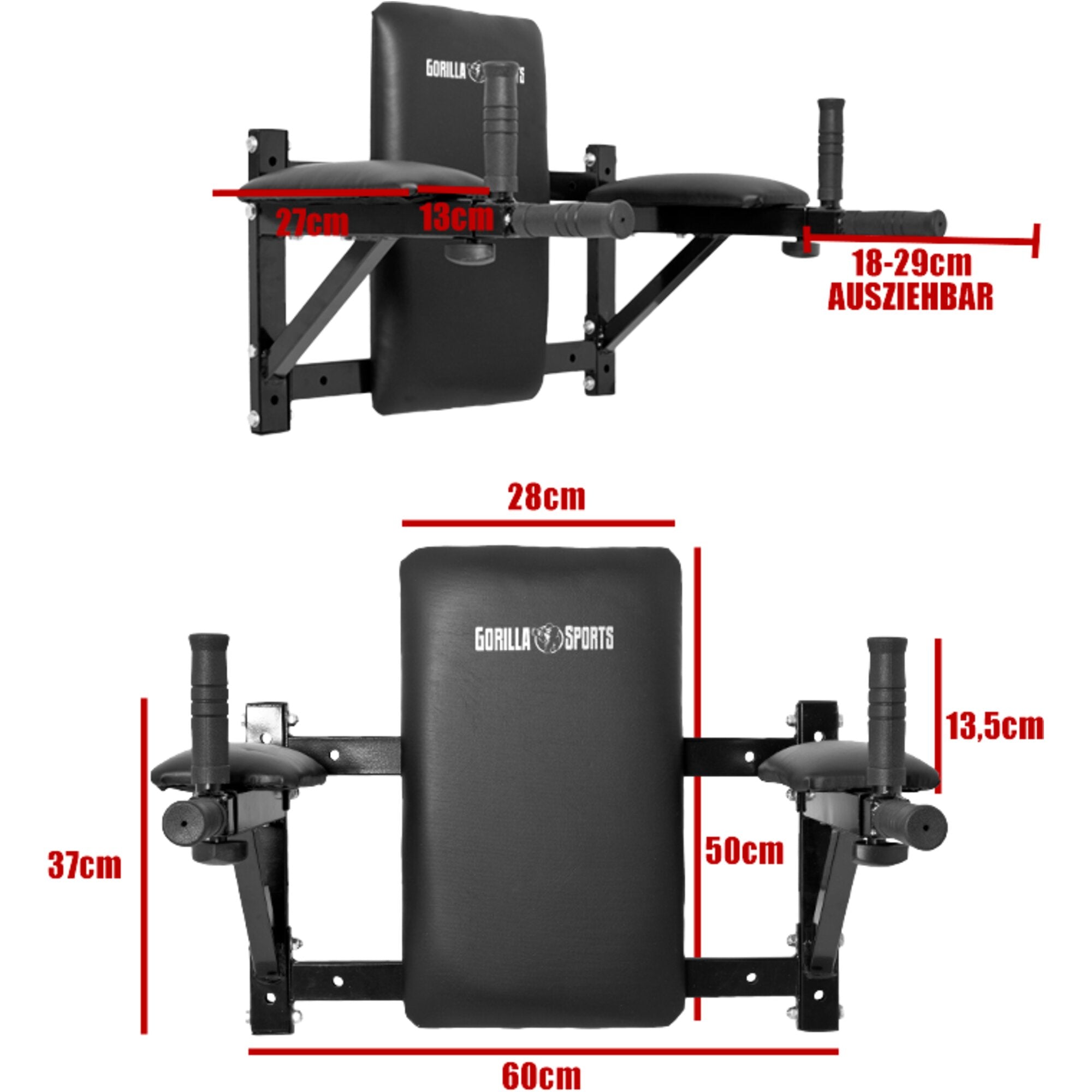 gorilla-sports-dip-station-mit-r-ckenpolster-zur-wandmontage image 3