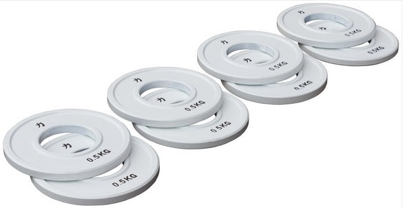 strength-shop-hantelscheiben-set-stahl-weiss-8-x-0-5-kg-fractional image 1