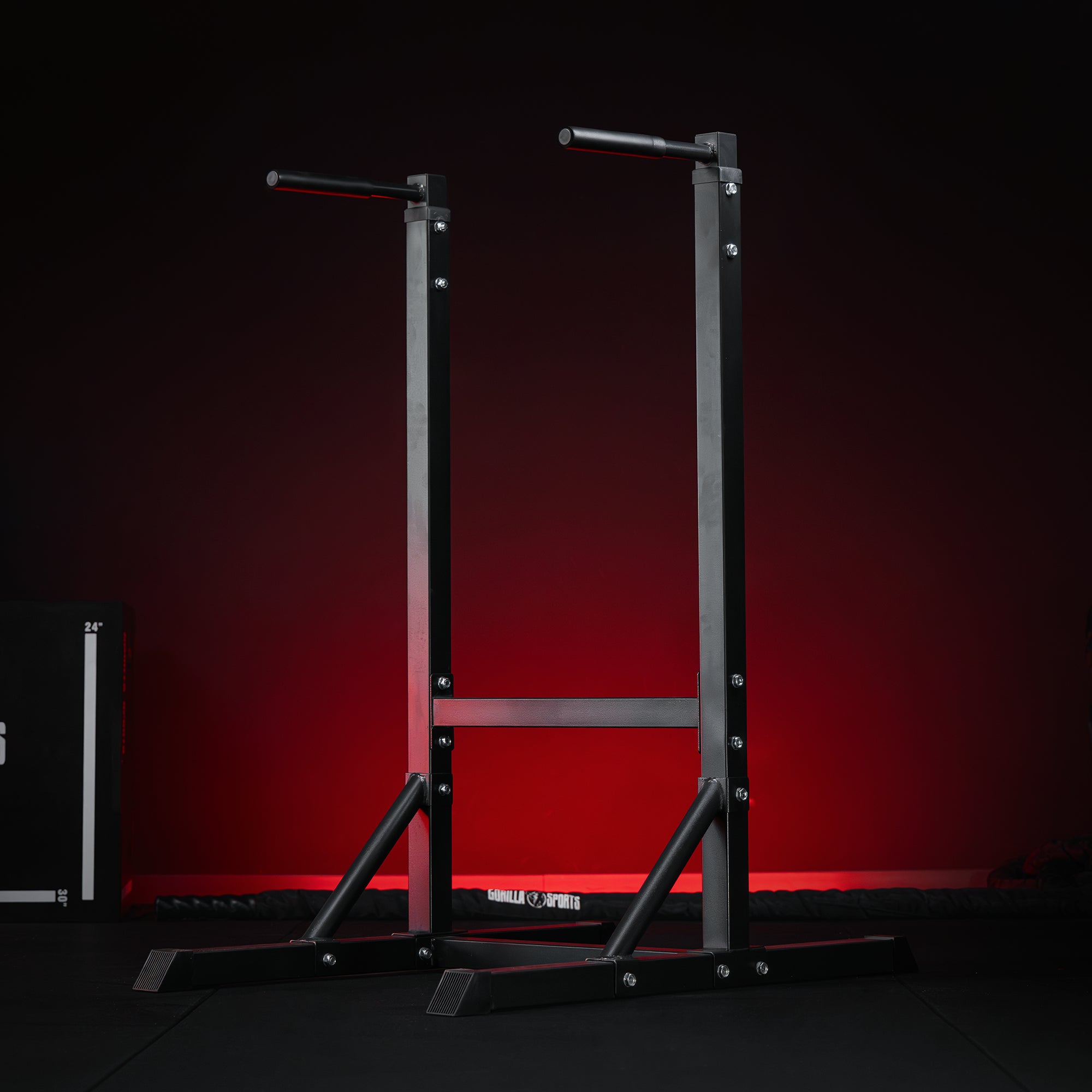 gorilla-sports-dip-station-schwarz-wei-mit-gepolsterten-griffen image 3
