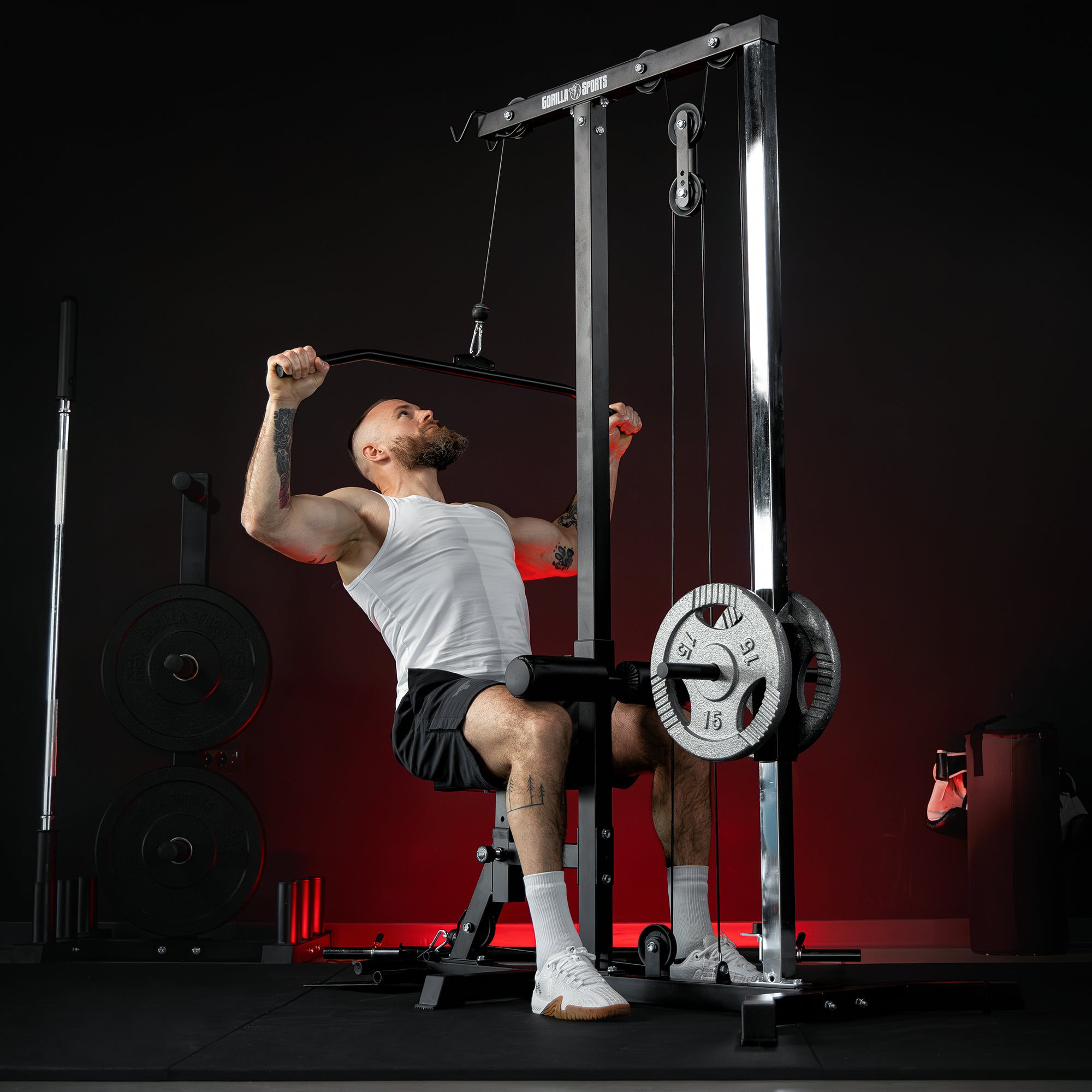 gorilla-sports-latzugmaschine-latzugstation-wei-schwarz image 2