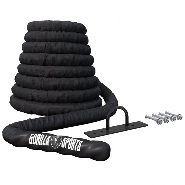 gorilla-sports-battle-rope-aus-nylon-9-15-m-inkl-wandbefestigung image 1