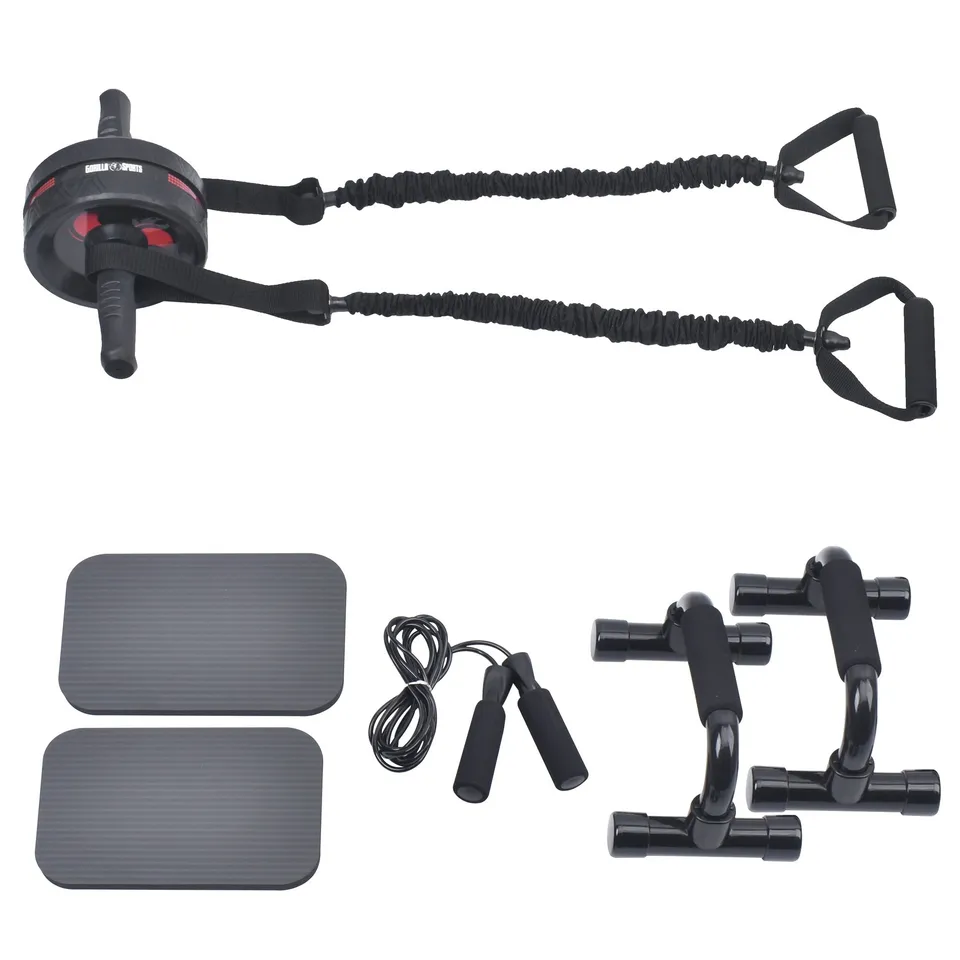 gorilla-sports-ab-roller-set-mit-kniematten-springseil-und-liegest-tzgriffen image 1