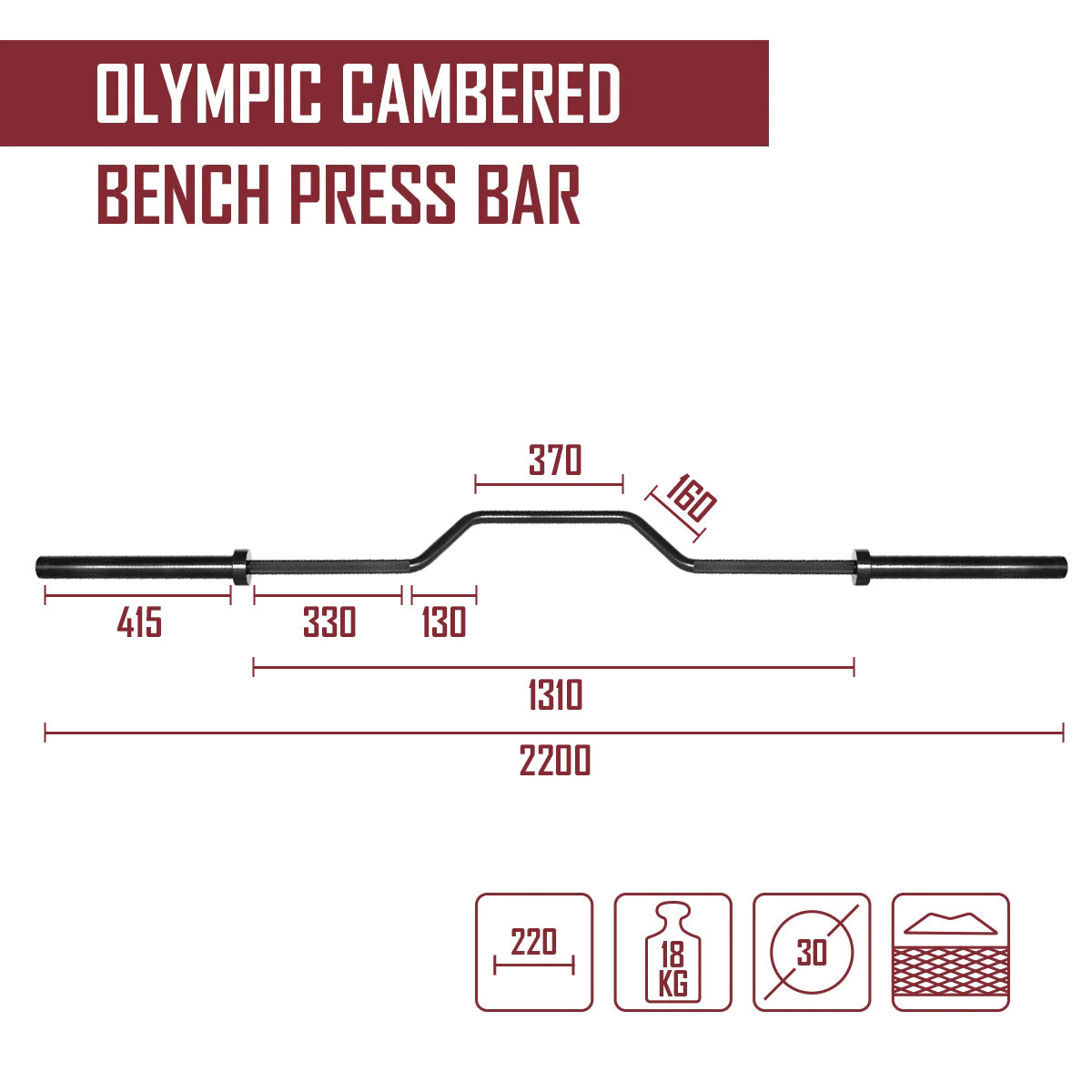 strength-shop-olympic-cambered-bench-press-bar-18-kg-spezialhantel image 2