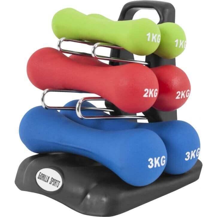 gorilla-sports-kurzhantel-set-gymnastik-neopren-12-kg image 1