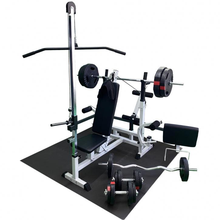 gorilla-sports-kraftstation-universal-46-teilig-inkl-latzugturm-langhantel-set-1 image 2