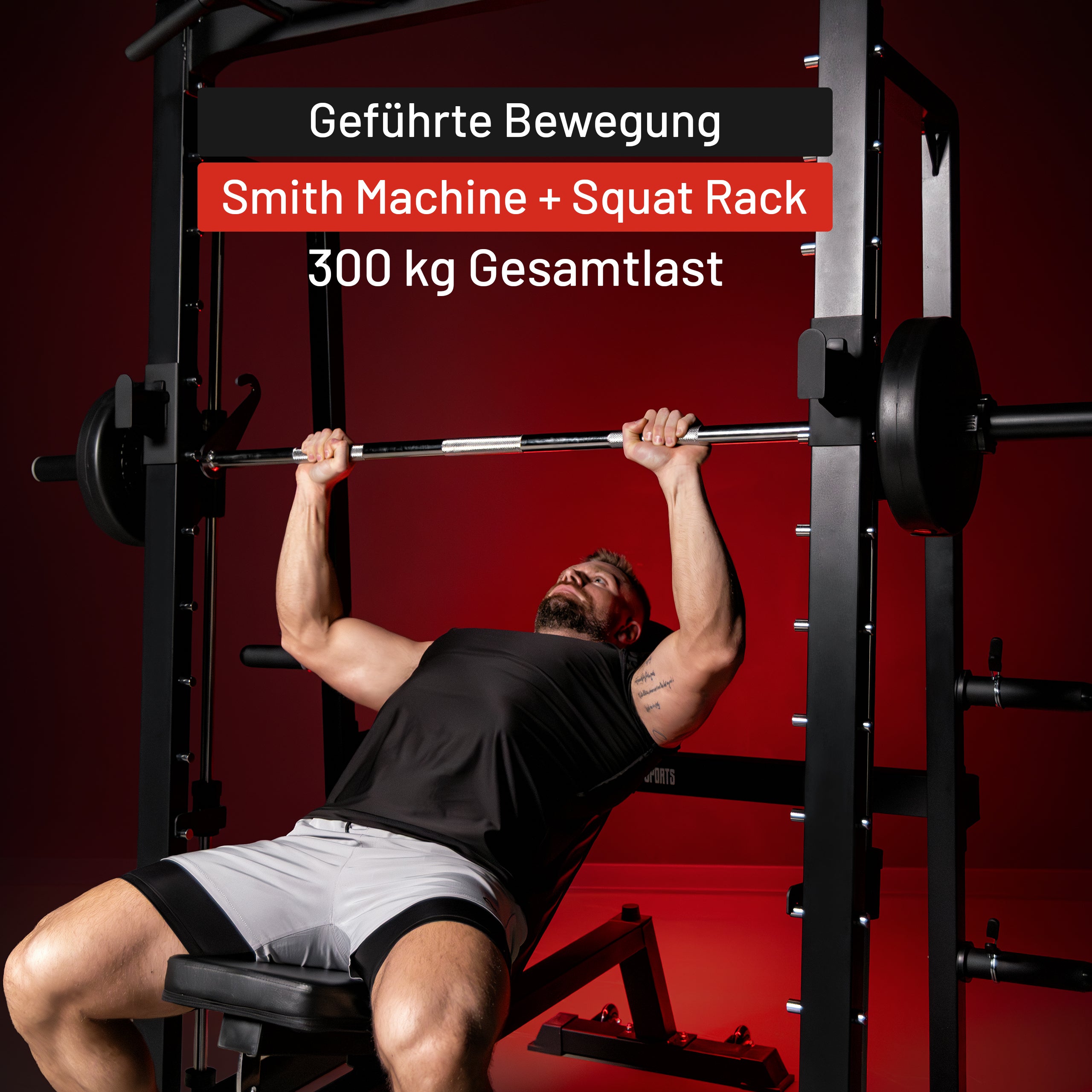 gorilla-sports-smith-machine-half-rack-squat-rack-300-kg image 4
