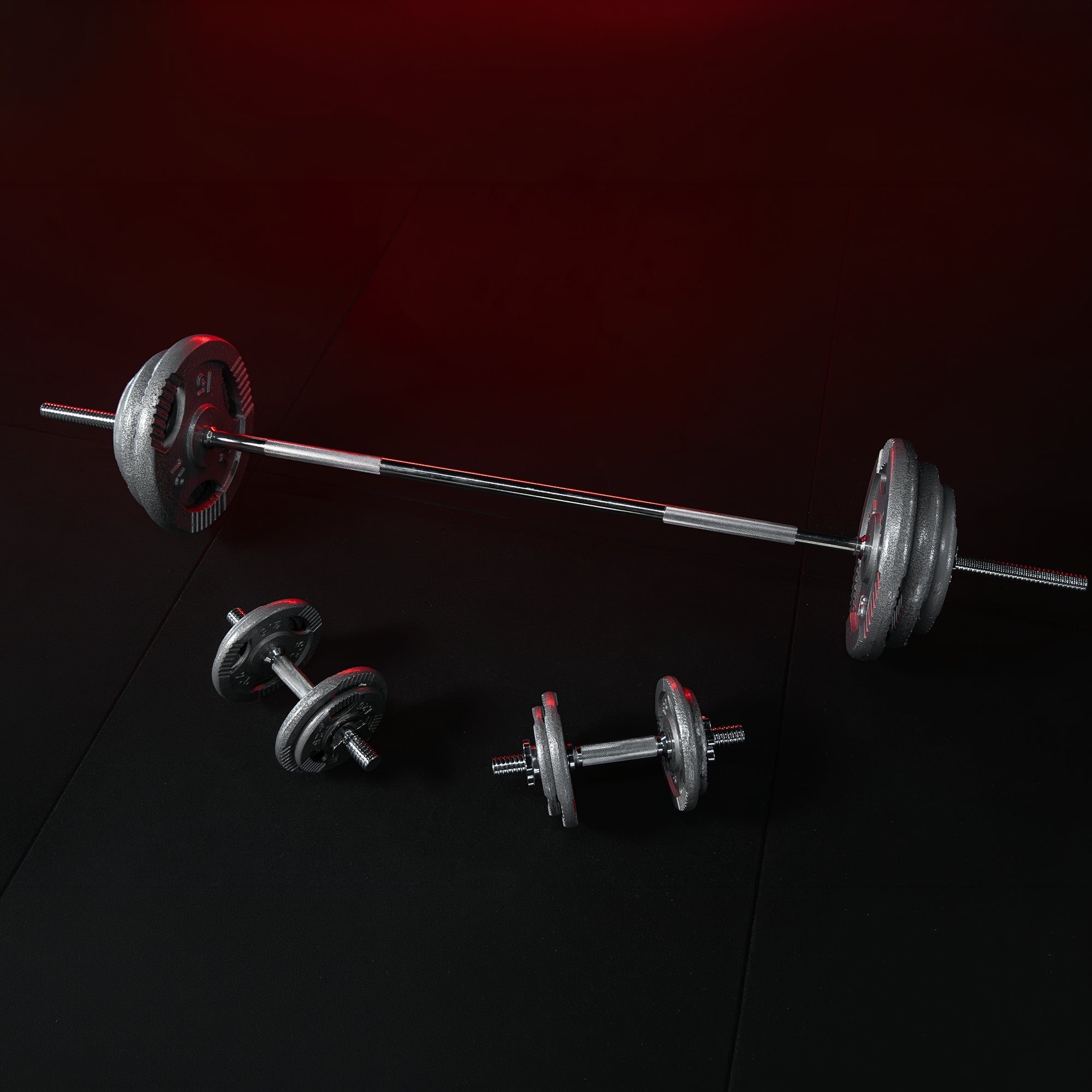 gorilla-sports-langhantel-set-gusseisen-gripper-100-kg-mit-stange image 4