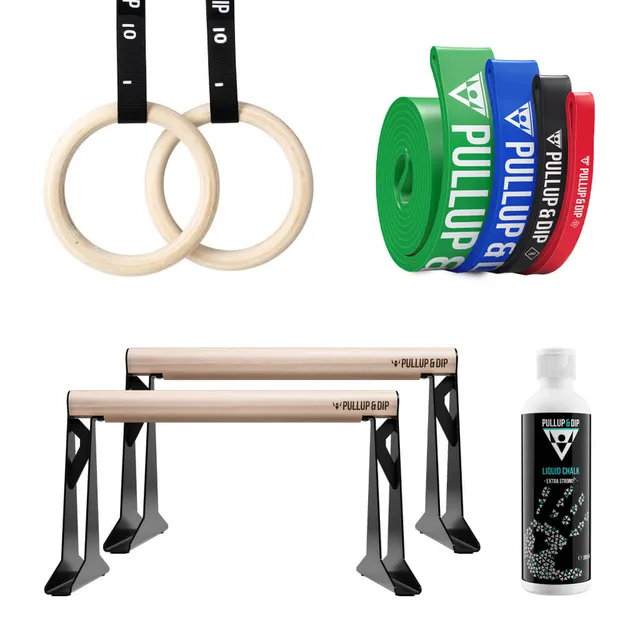 pullup-dip-calisthenics-intermediate-set-parallettes-medium-turnringe-b-nder-4er image 1
