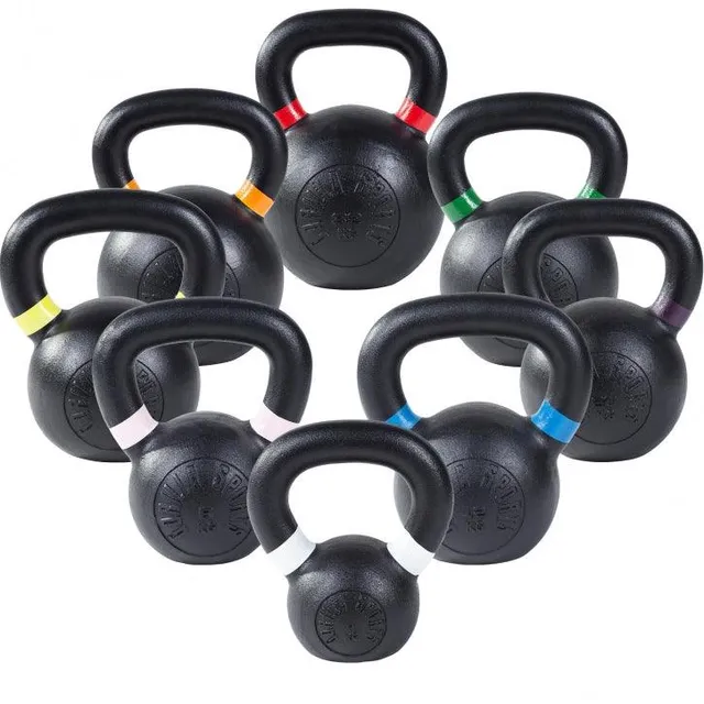 gorilla-sports-kettlebell-olympia-schwarz-aus-gusseisen-4-32-kg-mit-farbmarkieru image 1