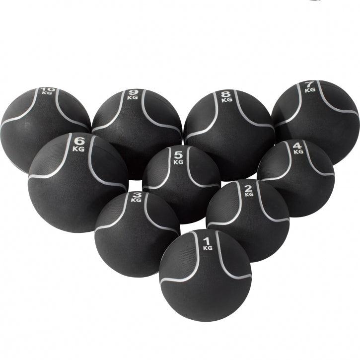 gorilla-sports-medizinball-aus-gummi-schwarz-silber-1-10-kg image 1