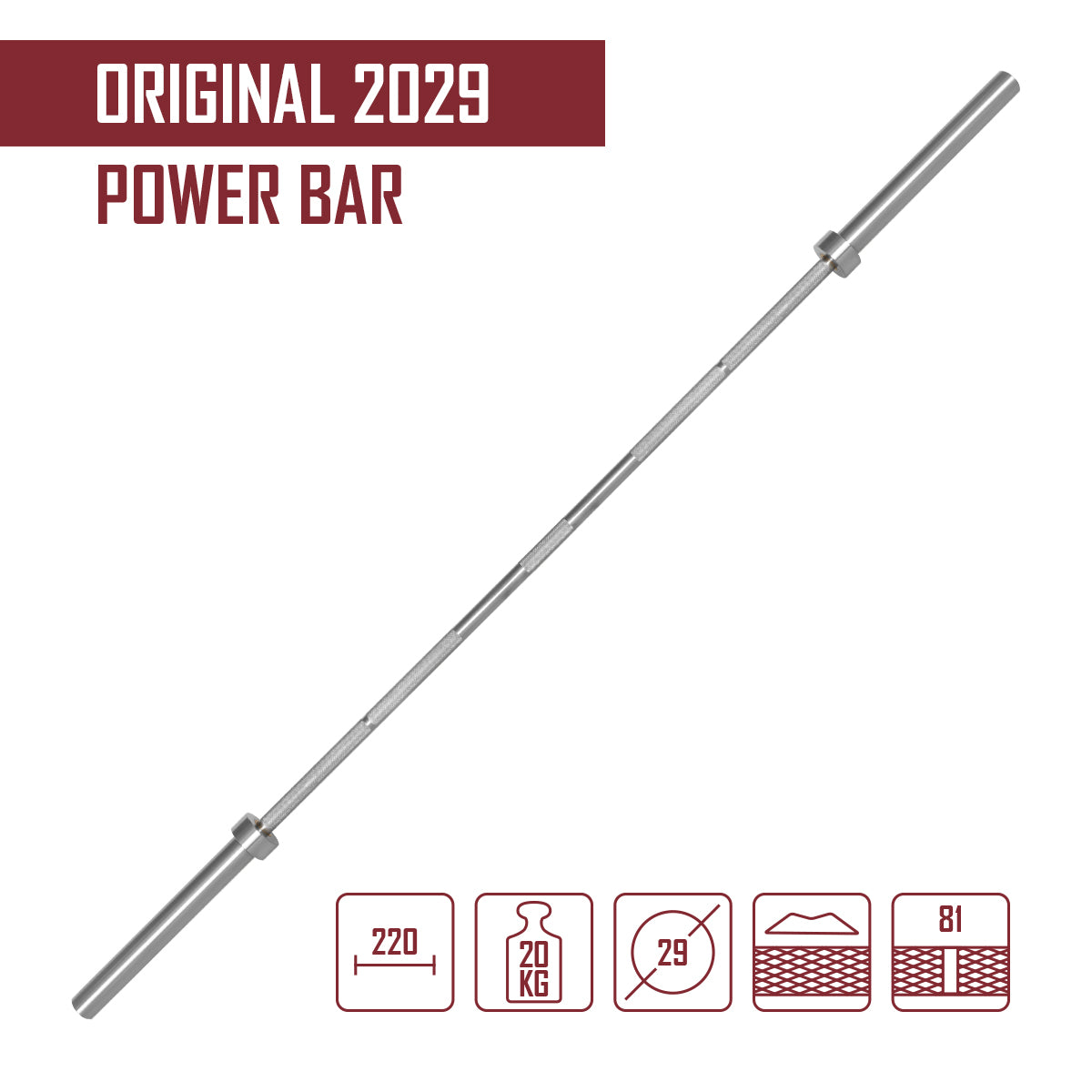 strength-shop-original-2029-power-bar-langhantel-chrom-29-mm image 2