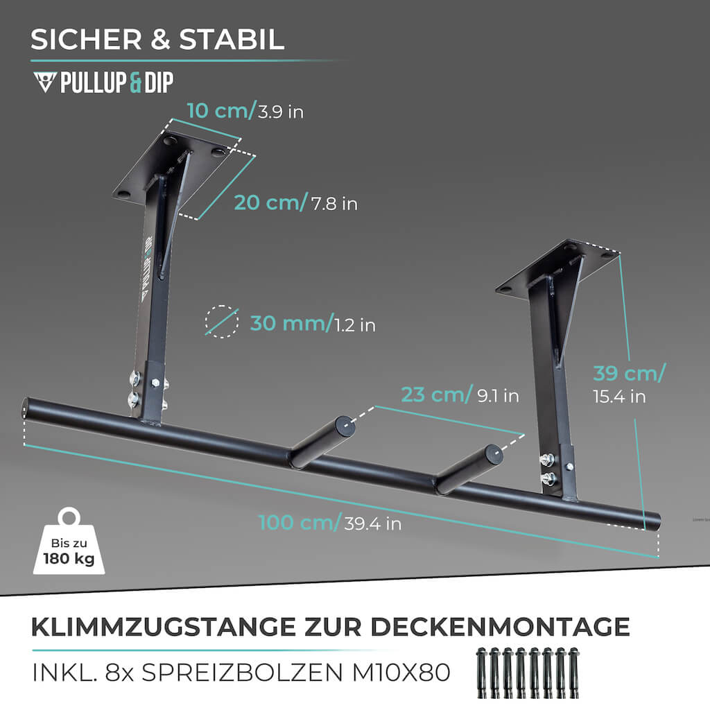 pullup-dip-klimmzugstange-decke-inkl-klimmzugband image 5