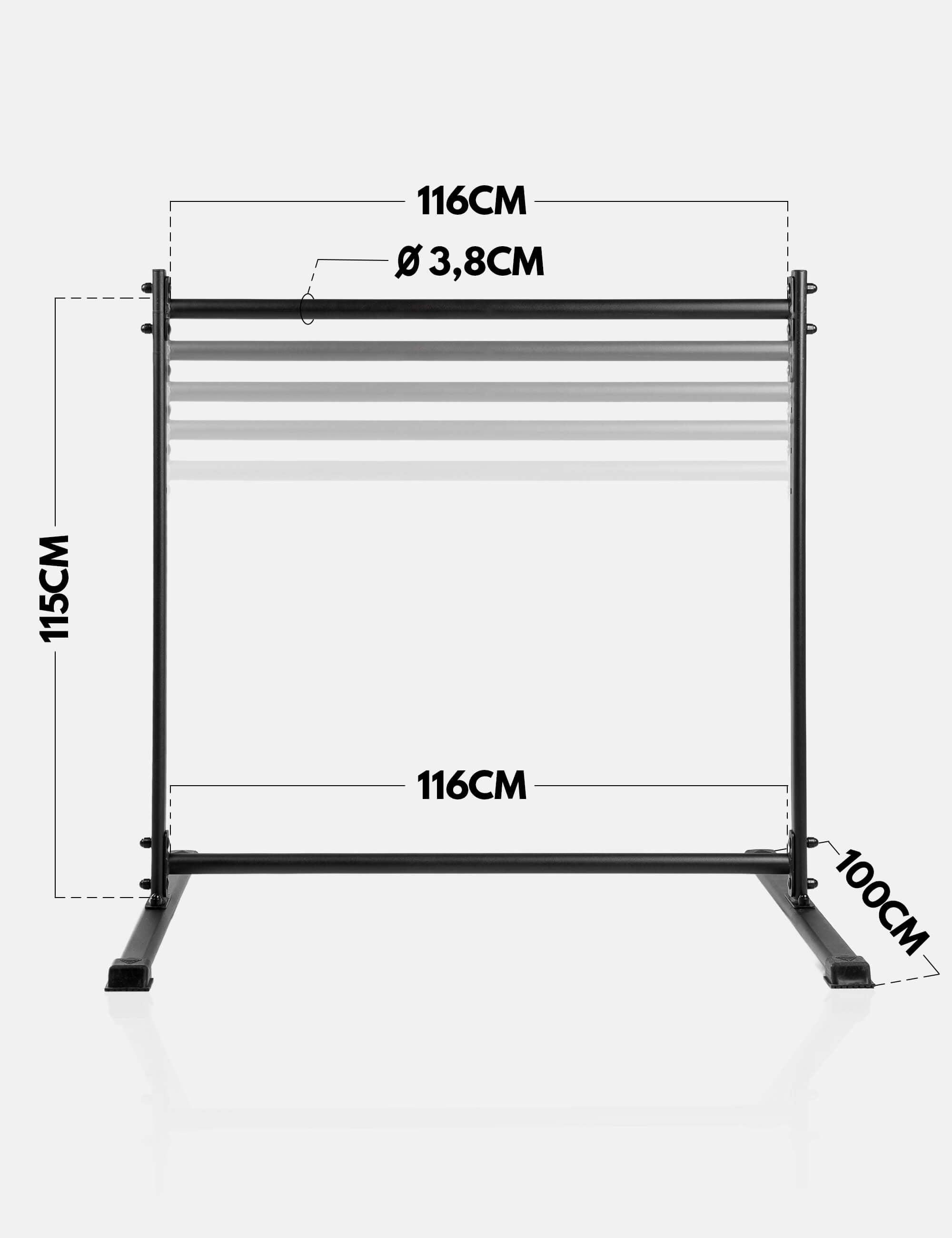 gornation-static-bar-h-henverstellbare-dip-statik-stange-mit-doppel-querstange image 2