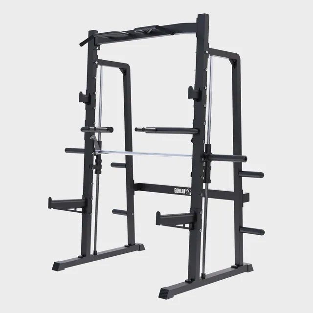 gorilla-sports-smith-machine-half-rack-squat-rack-300-kg image 1