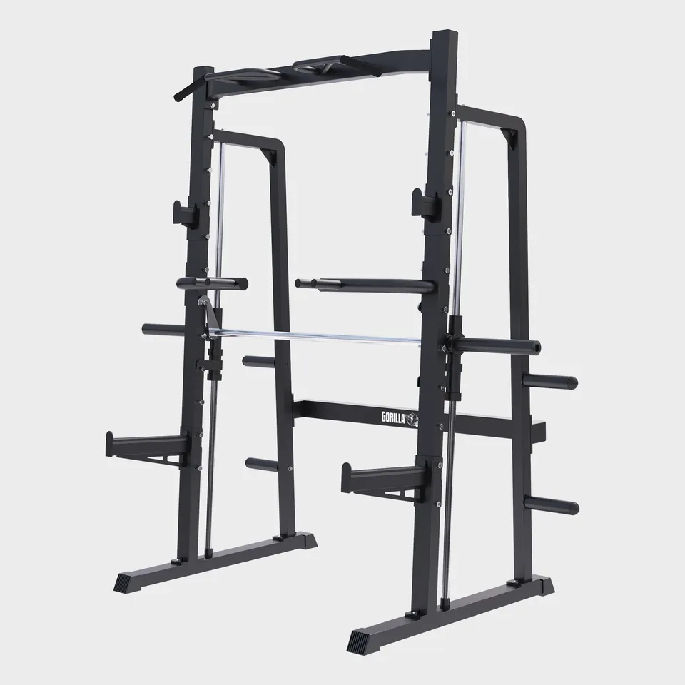 gorilla-sports-smith-machine-half-rack-squat-rack-300-kg image 1