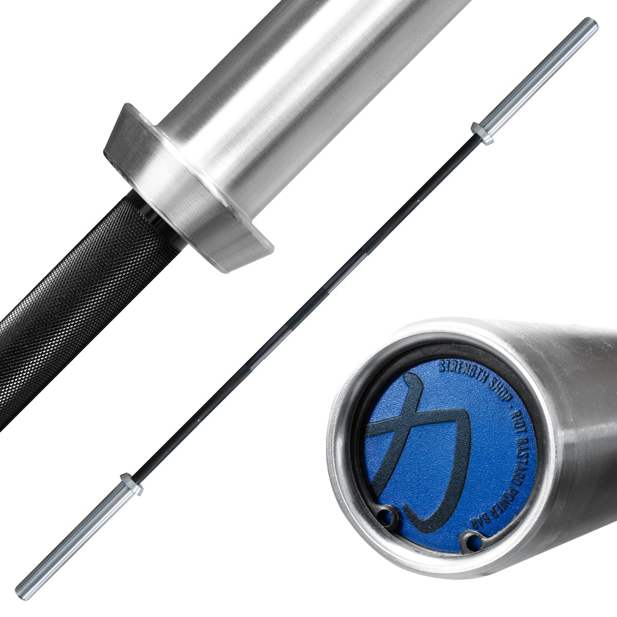 strength-shop-riot-power-bar-20-kg-black-chrome-29-mm-powerlifting-langhantel image 1