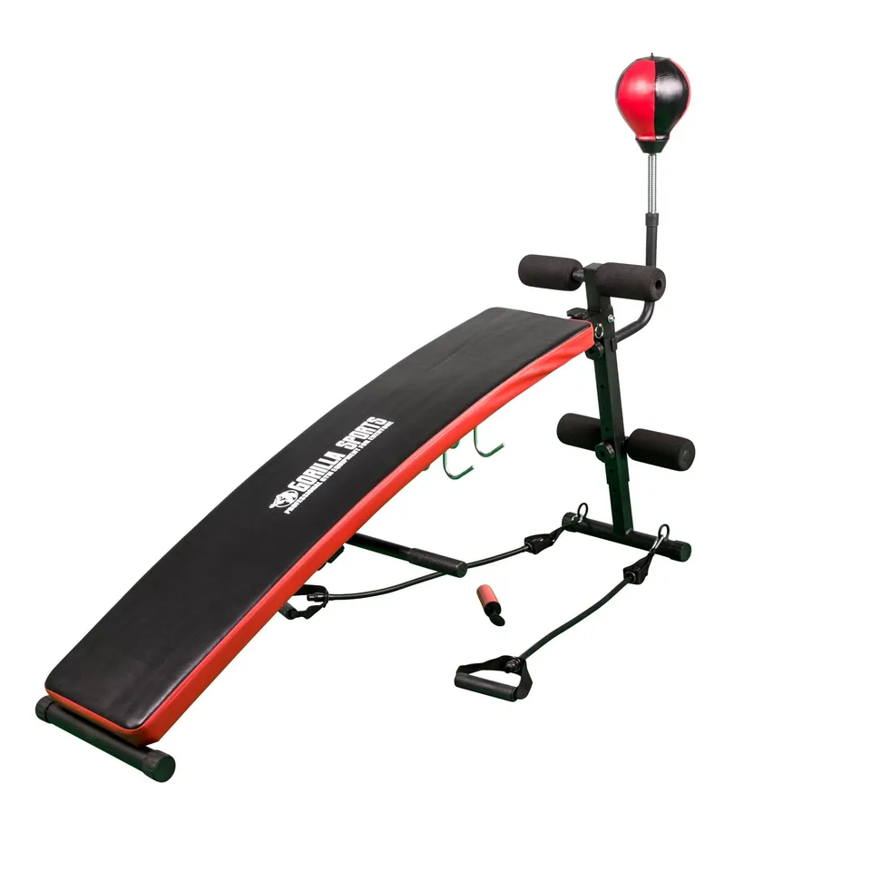 gorilla-sports-sit-up-bank-mit-punching-ball-und-widerstandsb-ndern-klappbar image 1