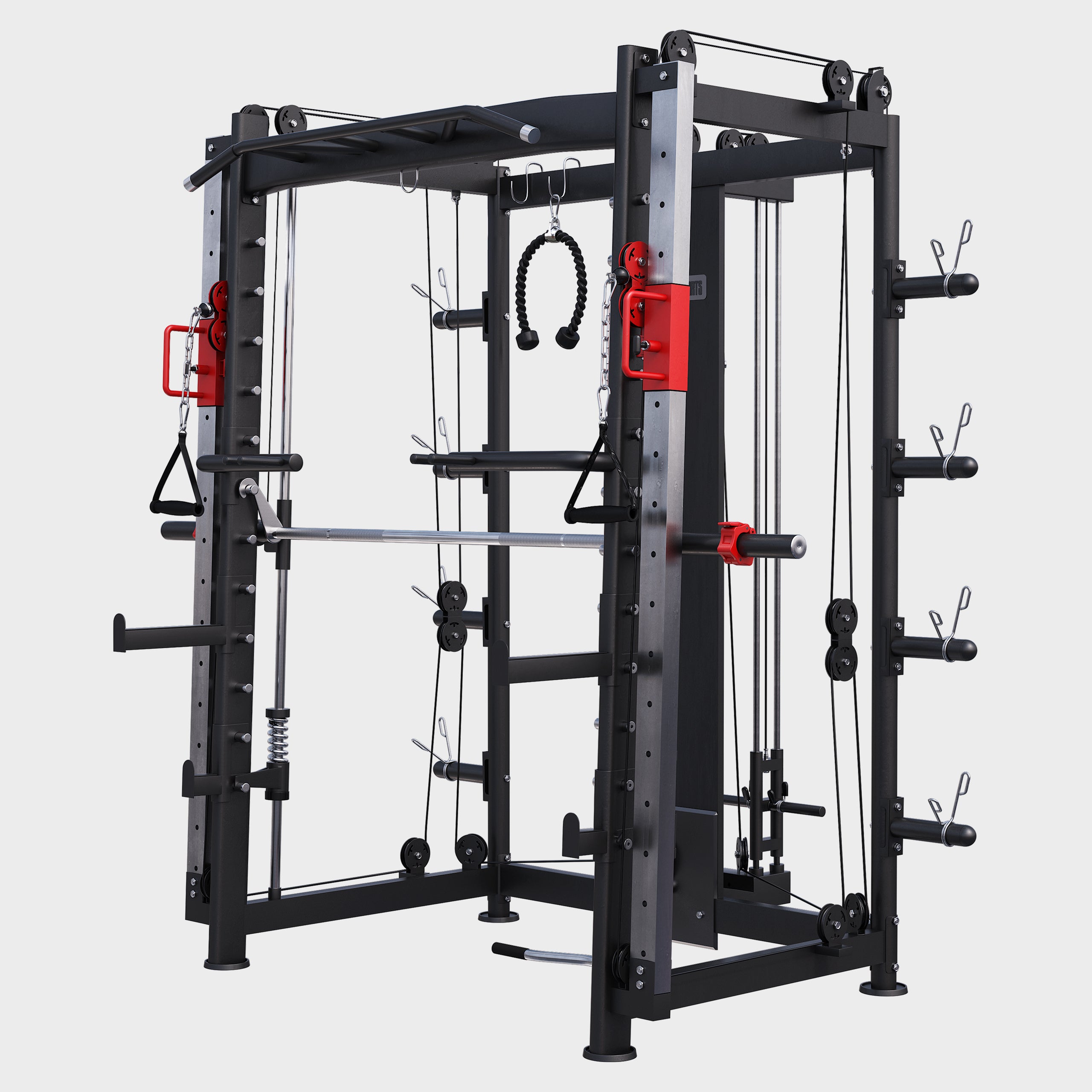 gorilla-sports-smith-machine-multipresse-mit-klimmzugstange-dipgriffen-und-kabel image 1