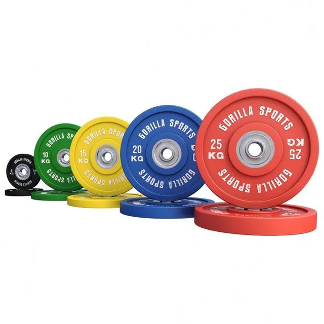 gorilla-sports-bumper-plates-gummi-olympia-pro-5-25-kg-50-51-mm image 1