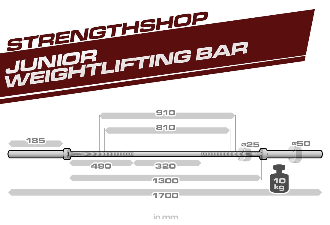 strength-shop-jugend-gewichtheberhantel-10-kg-olympia-hantelstange-169-cm-feders image 2