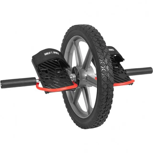 gorilla-sports-ab-roller-mit-verstellbaren-pedalen-bauchroller-schwarz-silber-ro image 1