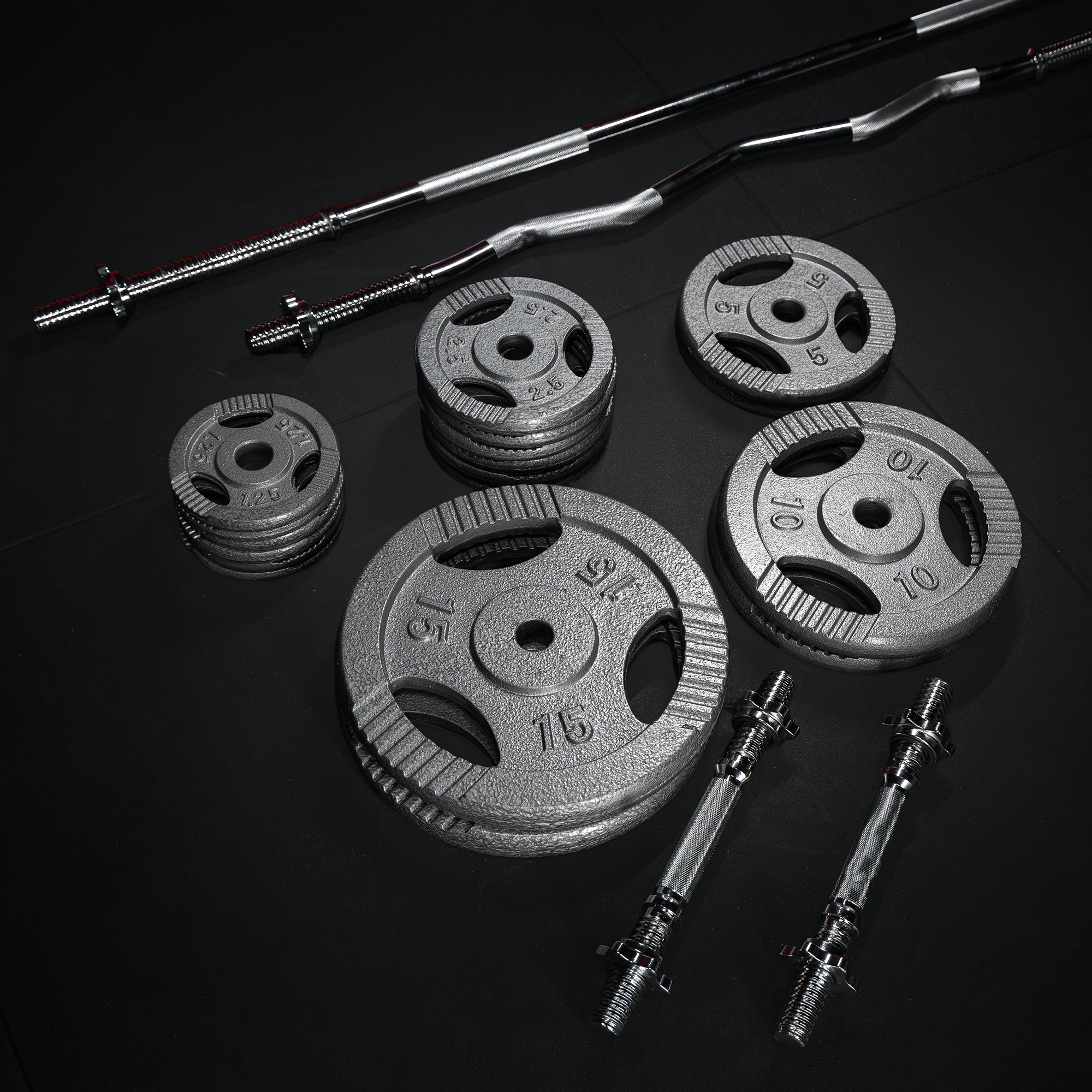 gorilla-sports-langhantel-set-gusseisen-gripper-108-kg-silber image 4