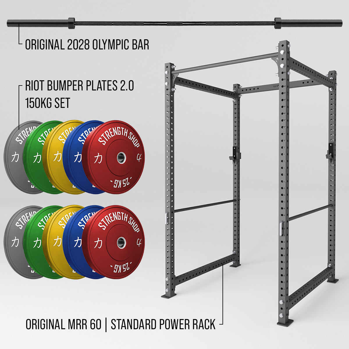 strength-shop-original-mrr-strength-bundle-rack-150kg-bumper-olympic-bar image 2