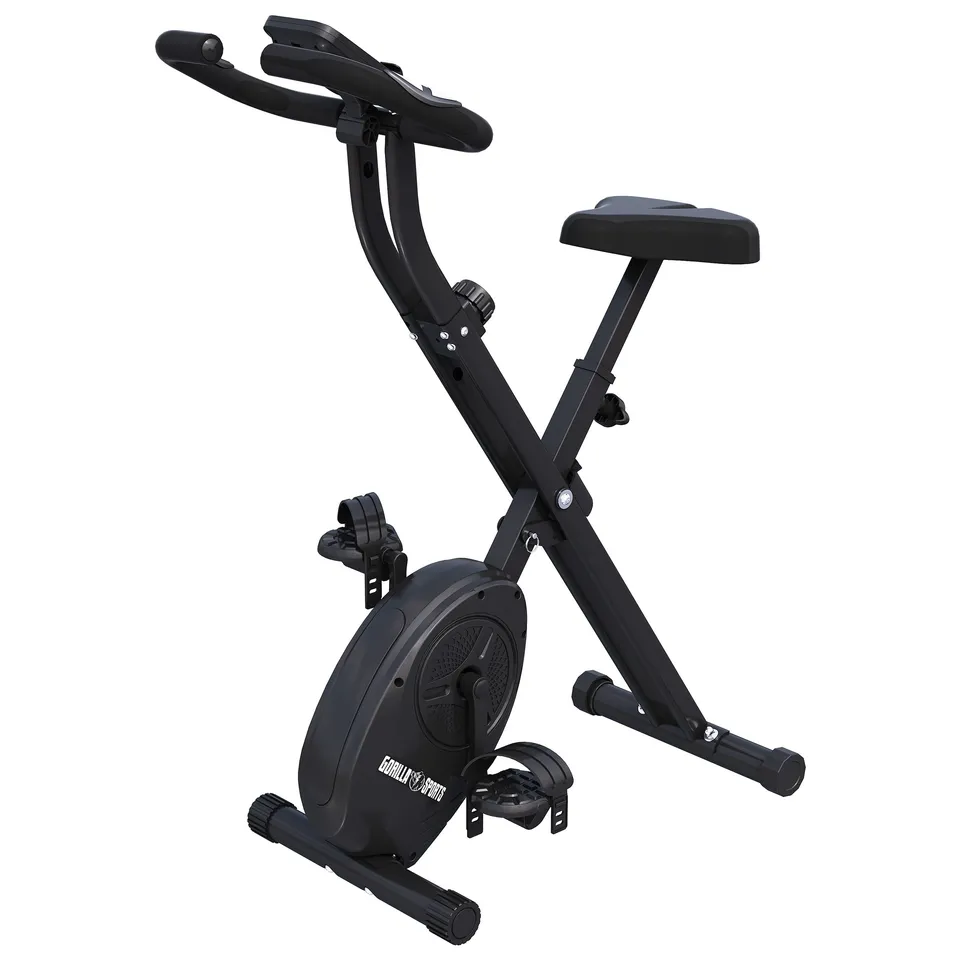 gorilla-sports-heimtrainer-fahrrad-klappbar-x-frame-magnetwiderstand-mit-8-stufe image 1