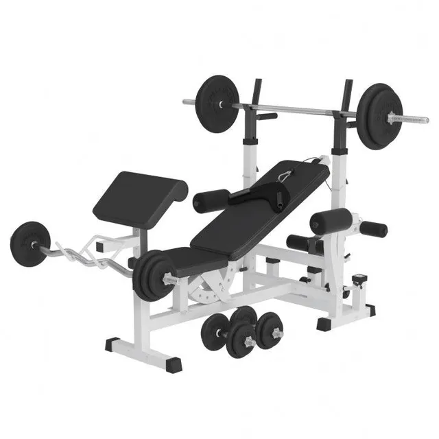 gorilla-sports-kraftstation-universal-set-gummi-108-kg-mit-hantelbank image 1