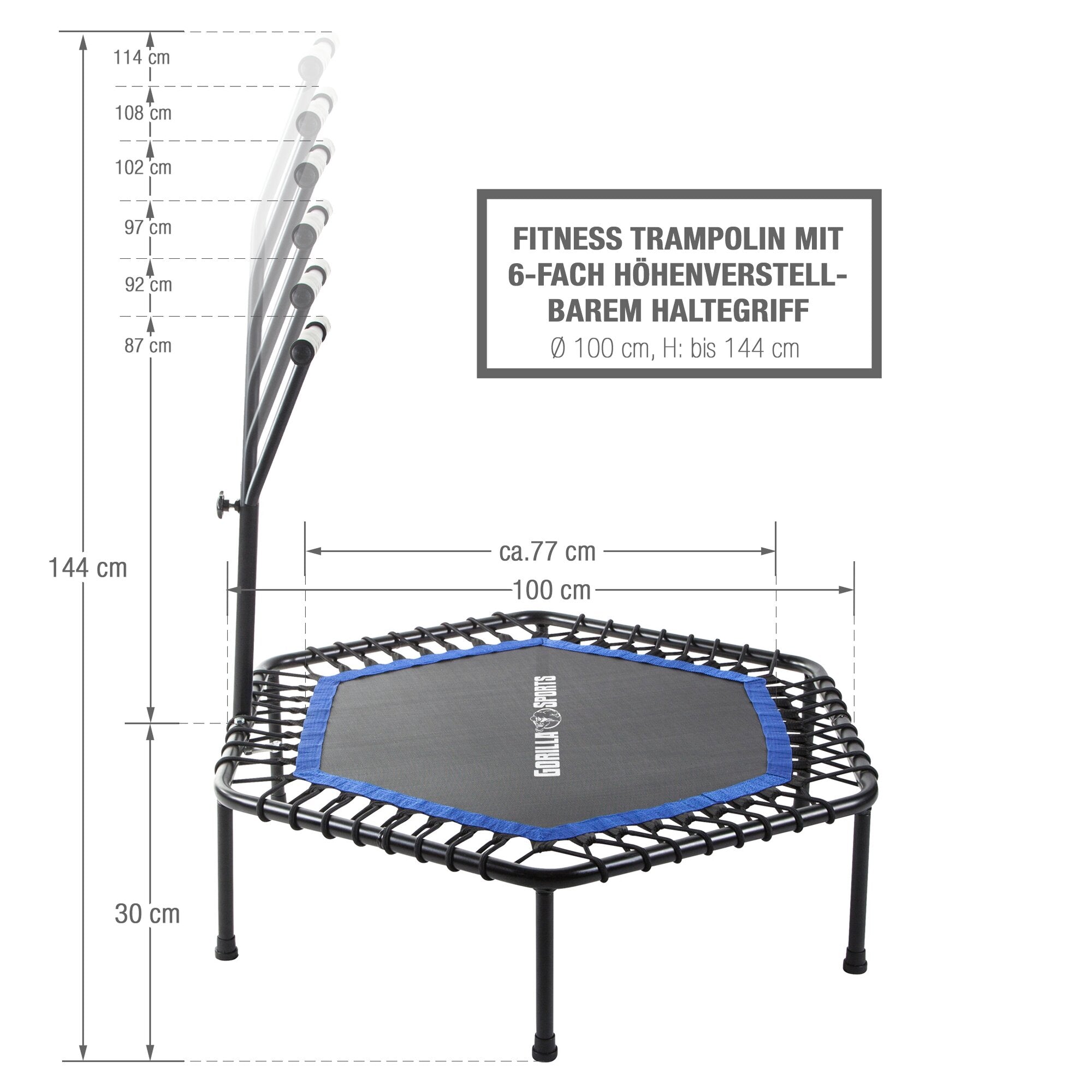 gorilla-sports-fitness-trampolin-mit-haltestange-sechseckig image 4