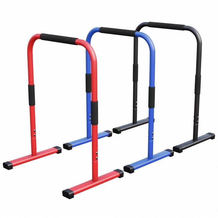 gorilla-sports-push-up-stand-dip-barren-schwarz-rot-blau-66-cm image 1