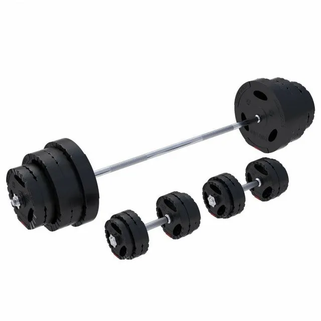 gorilla-sports-langhantel-set-gripper-kunststoff-60-130-kg-mit-sternverschl-ssen image 1