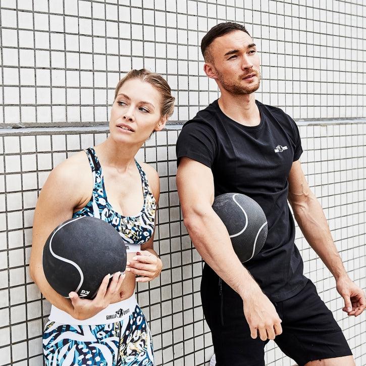 gorilla-sports-medizinball-aus-gummi-schwarz-silber-1-10-kg image 2