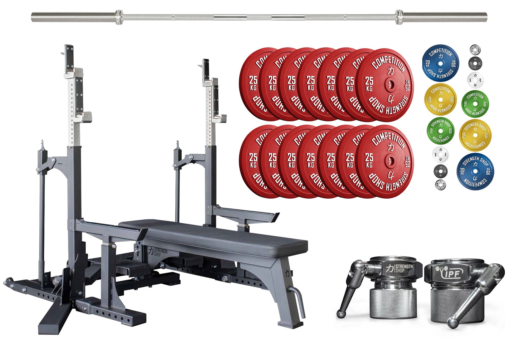 strength-shop-competition-powerlifting-set-pro-combo-rack-kalibrierte-scheiben-b image 2